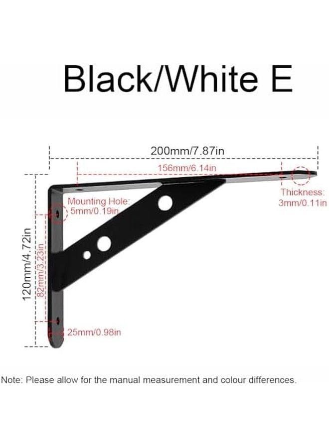 Heavy Duty L Shaped Shelf Brackets Black Metal Wall Mount Supports For Floating Shelves - Image 3