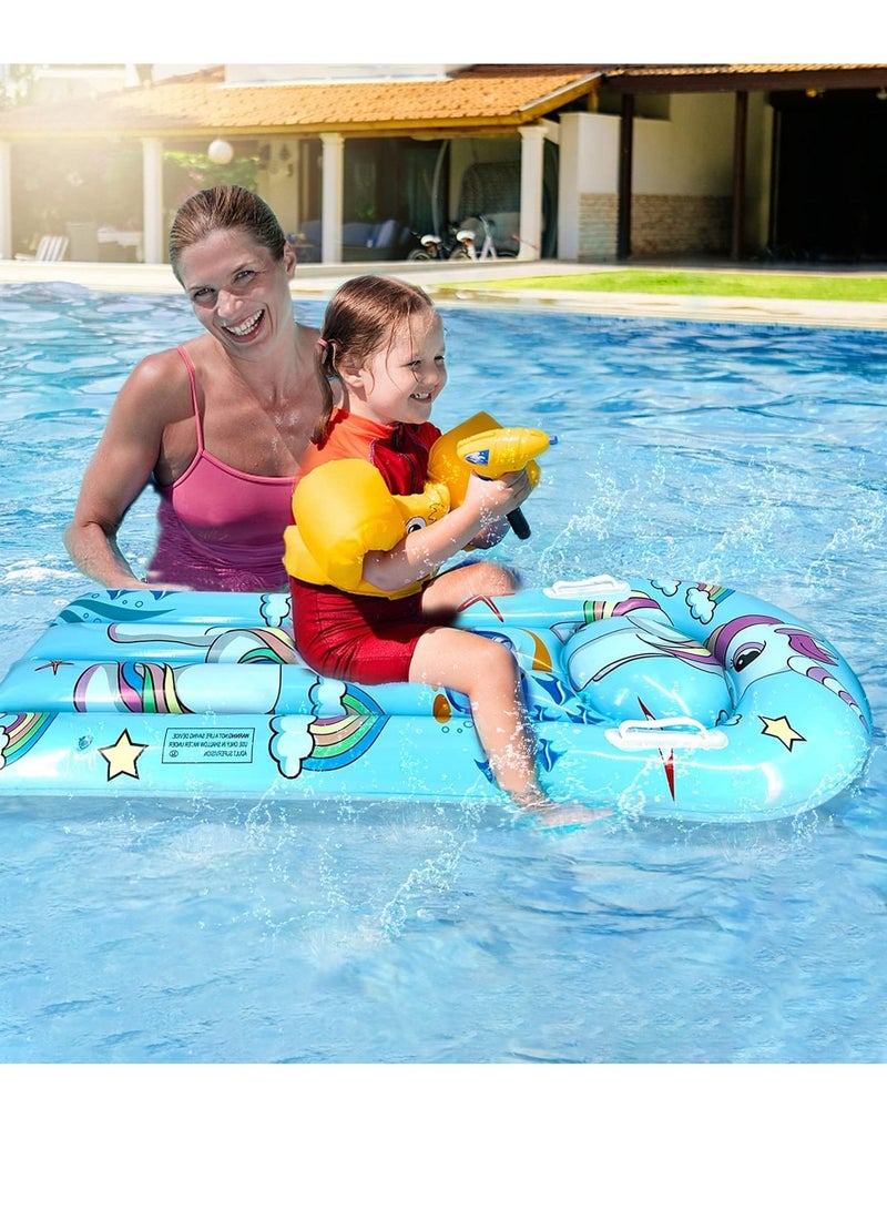 SYOSI Inflatable Flamingo Unicorn Boogie Boards, 2 Pack Swimming Pool Floating Toys for Kids Learn to Swim Water Slide Boards Pool Floats Toy Lounger Summer Party Supplies - Image 2