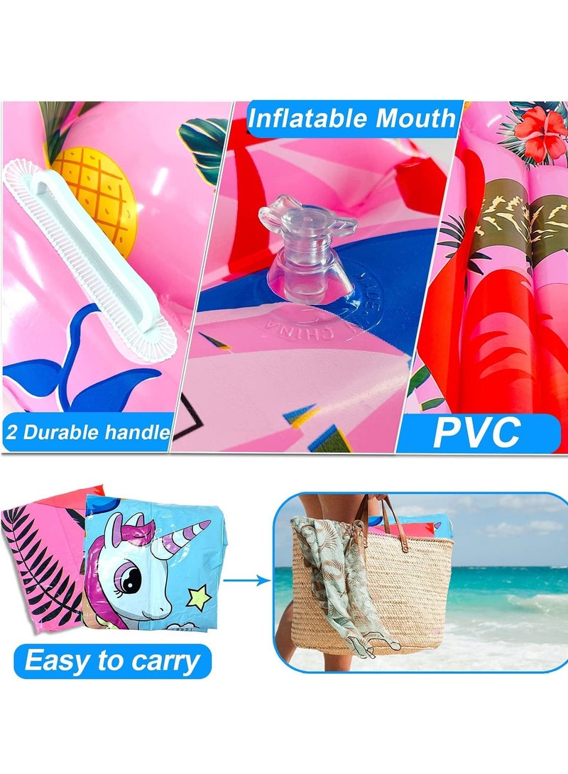 SYOSI Inflatable Flamingo Unicorn Boogie Boards, 2 Pack Swimming Pool Floating Toys for Kids Learn to Swim Water Slide Boards Pool Floats Toy Lounger Summer Party Supplies - Image 5