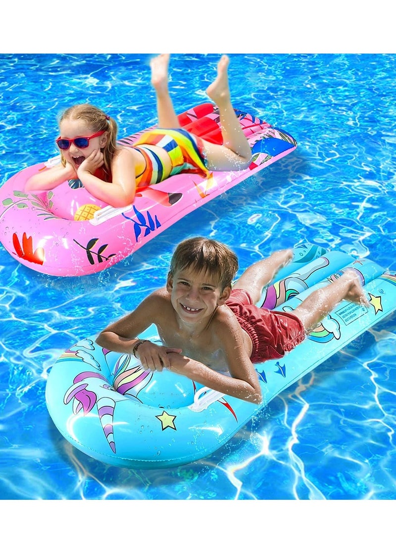 SYOSI Inflatable Flamingo Unicorn Boogie Boards, 2 Pack Swimming Pool Floating Toys for Kids Learn to Swim Water Slide Boards Pool Floats Toy Lounger Summer Party Supplies - Image 4
