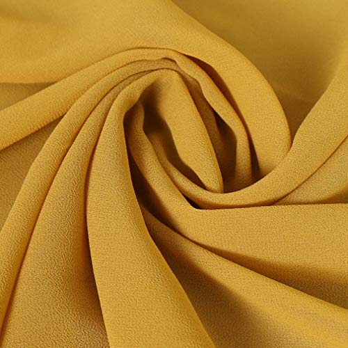 LMVERNA Solid Color bubble Chiffon scarf women Muslim Hijab Long Scarf wrap scarves (Gold) - Image 3
