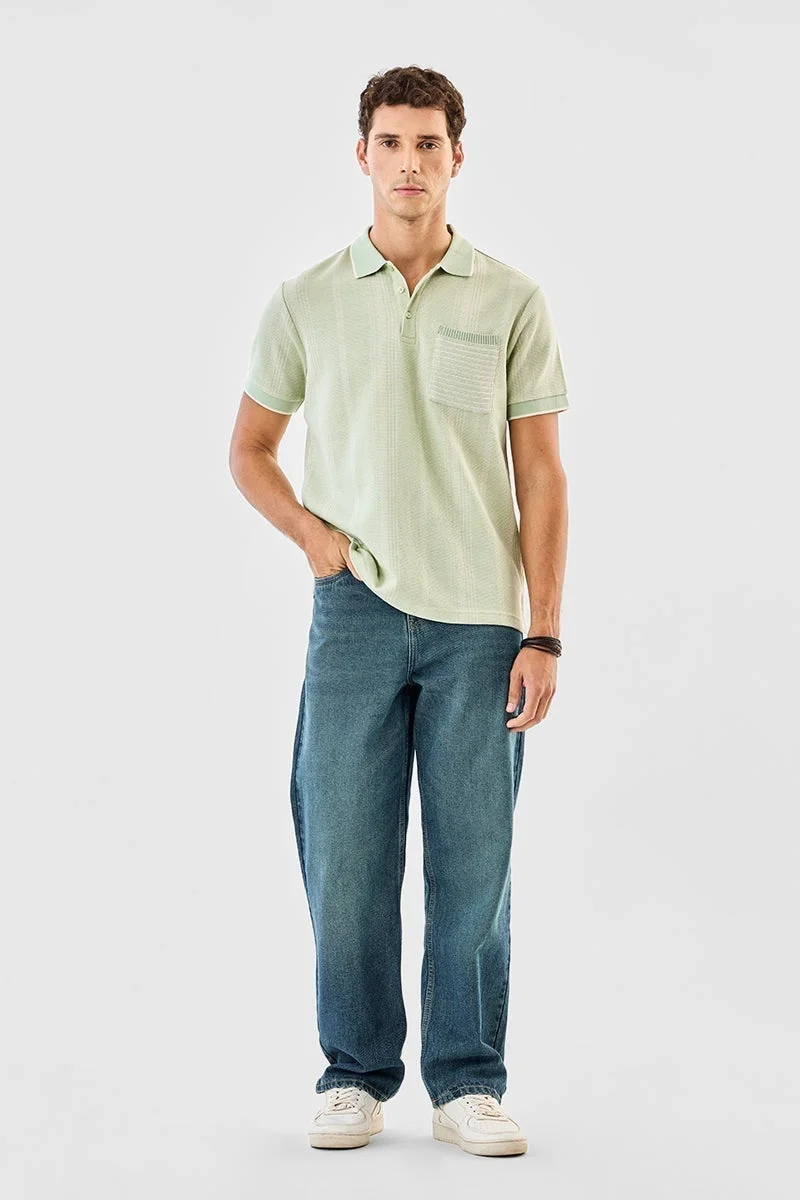 SNITCH Regular Fit Textured Polo T-Shirt