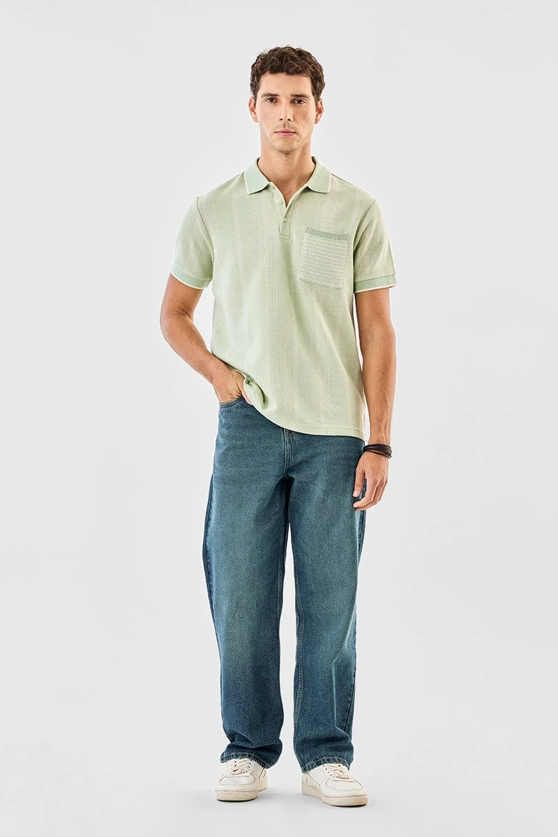 SNITCH Regular Fit Textured Polo T-Shirt