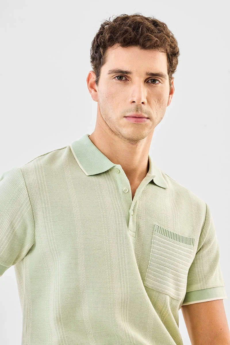 SNITCH Regular Fit Textured Polo T-Shirt