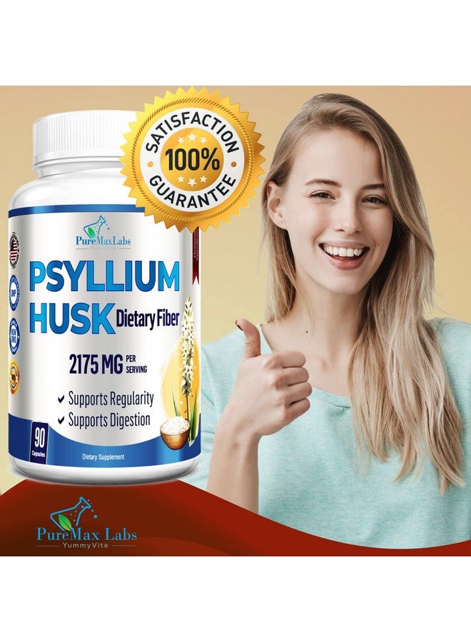 YUMMYVITE Psyllium Husk Dietary Fiber Supplement 2175Mg Nongmo 90 Capsules - Image 4