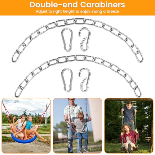 Syocsek 2 Pack 30 Inch Heavy Duty Chains for Swing, 440LB Hanging Chair Chain with 5/16 Thick Clasps, Adjustable Stainless Steel Chain Extension for Porch Tree Swing Hammock Chair Boxing Bag Yoga Gym - Image 5