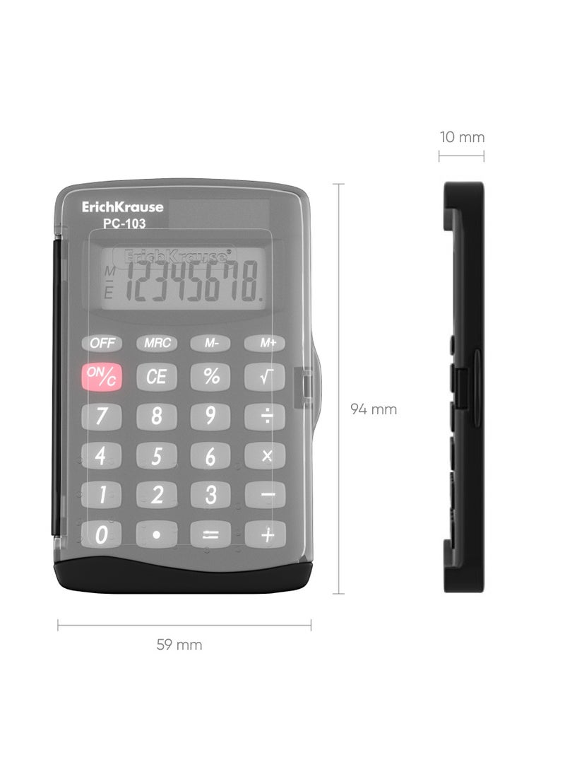 ErichKrause Pocket electronic calculator 8-Digit PC-103 Classic, black (box 1 pc) - Image 4