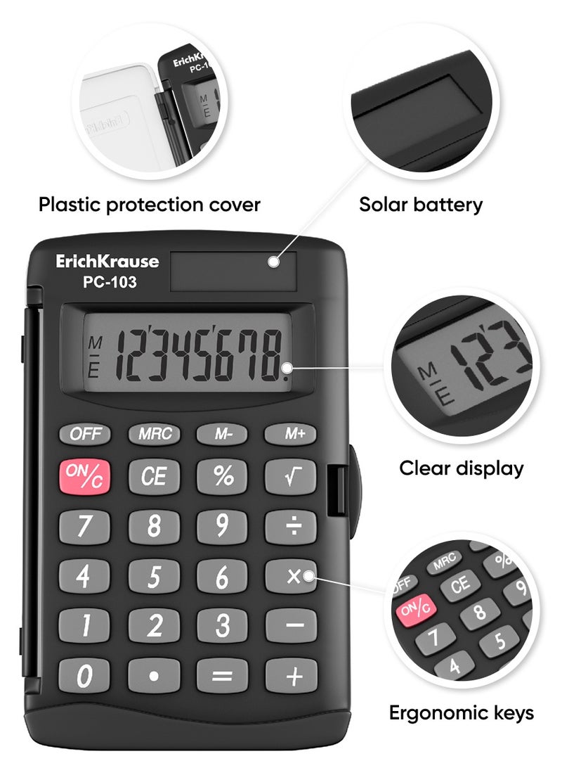 ErichKrause Pocket electronic calculator 8-Digit PC-103 Classic, black (box 1 pc) - Image 2