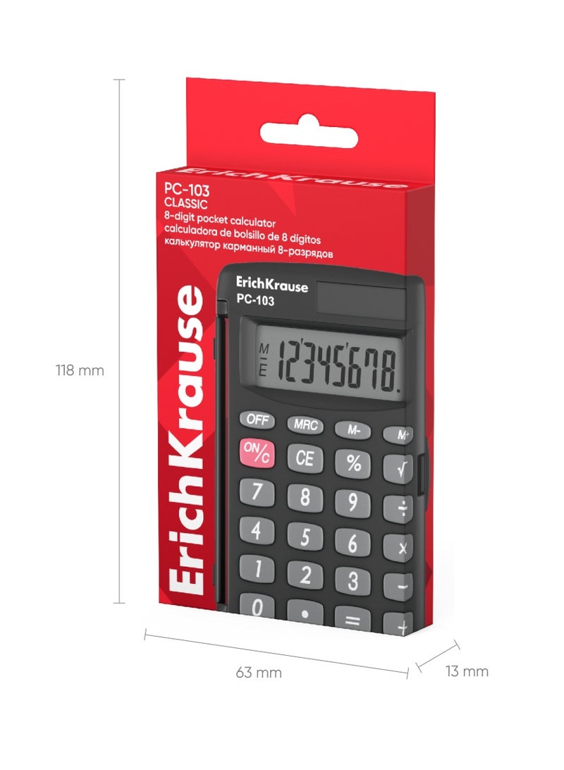 ErichKrause Pocket electronic calculator 8-Digit PC-103 Classic, black (box 1 pc) - Image 5