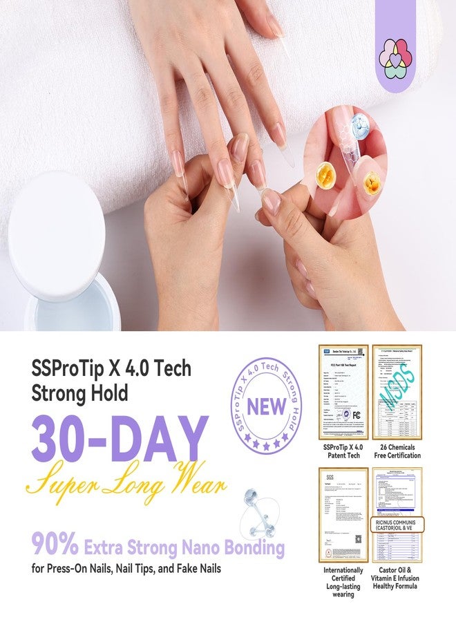 SAVILAND Solid Nail Glue Gel 55g: 30-Days Long Last Gel Nail Glue for Soft X Nail Gel Tips Clear Extra-Strong Hold for Nail Tips UV Cured Home DIY Manicure - Image 2