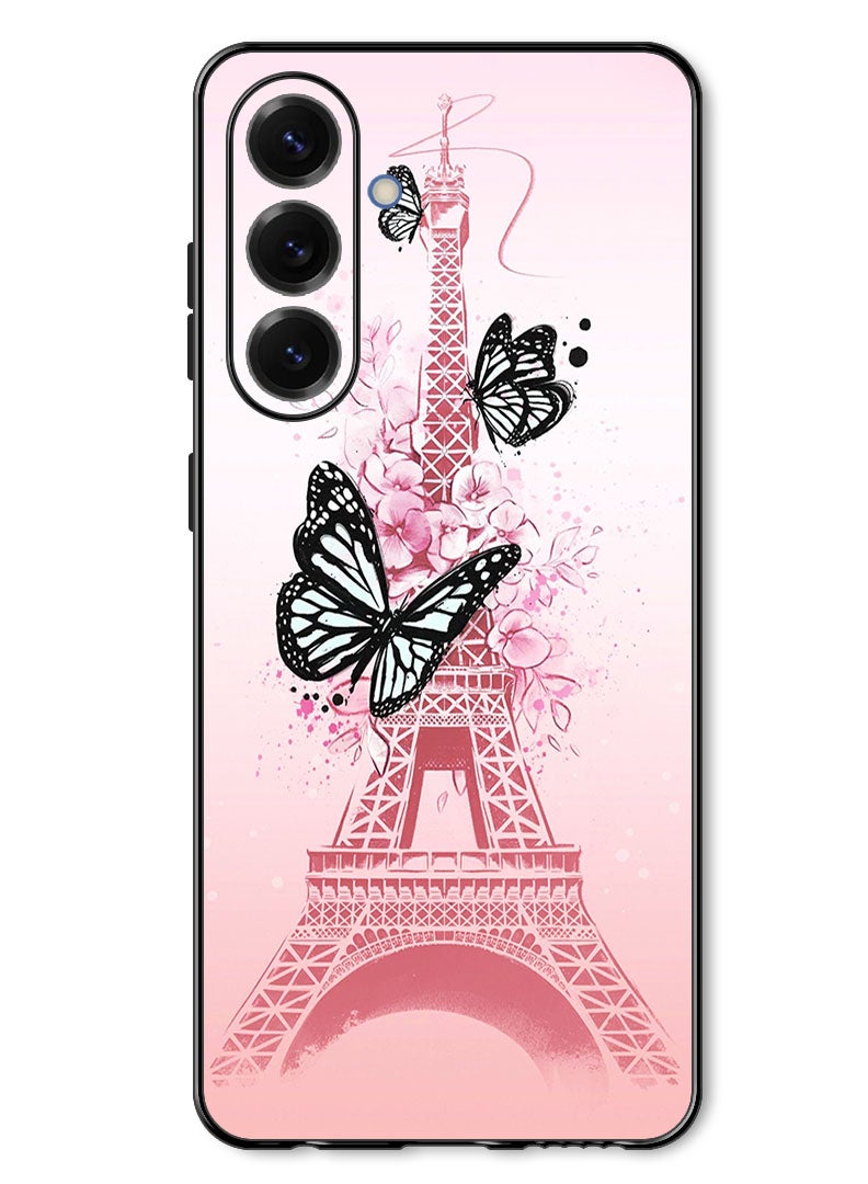 Theodor Case Compatible with Samsung Galaxy A17/ M17 6.7 Inch Protection Shockproof Bumper Cover Black Butterflies - Image 1