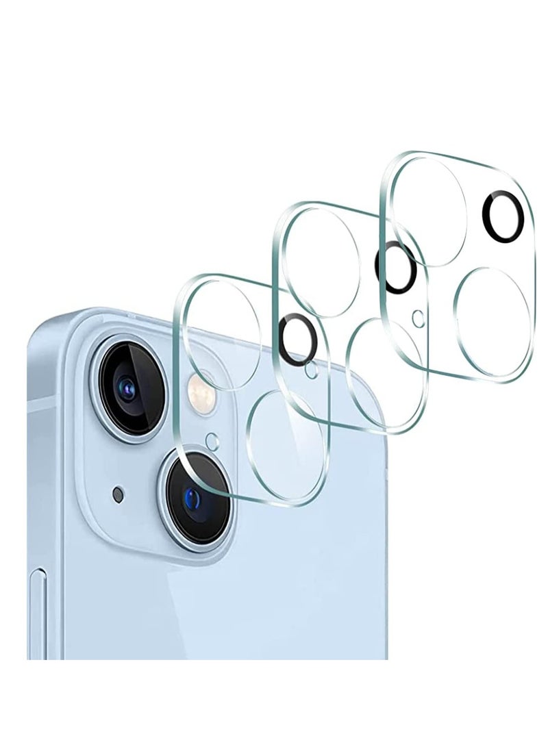 واقي عدسة الكاميرا الخلفية من الزجاج المقوى لموبايل ايفون 15 بلس اتش   زجاج مقوى HD عالي الدقة بتغطية كاملة ووضوح 3 قطع واضح شفاف