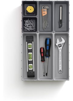 Joseph Joseph Joseph Joseph Blox 7 Piece Drawer Organiser Set, Grey  - Image 2