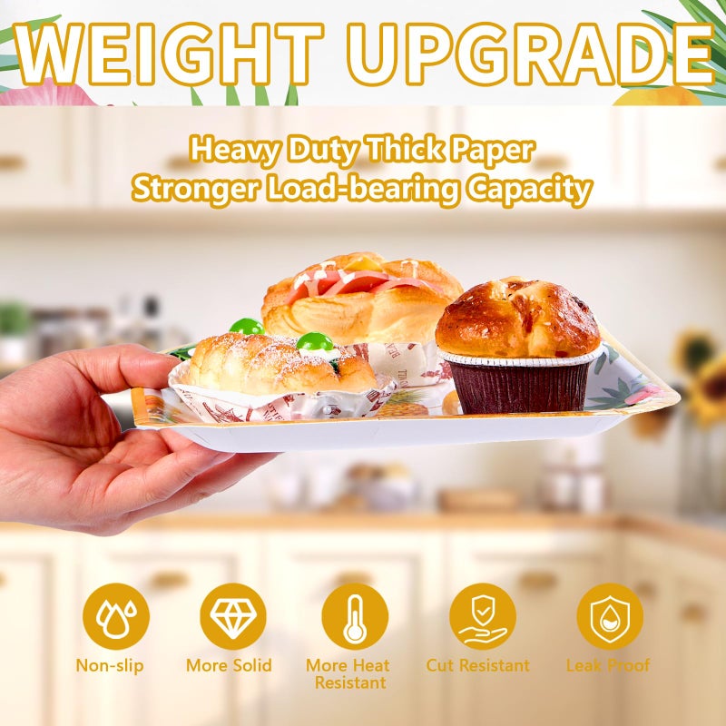 Grencian 200Pcs Hawaiian Luau Party Decorations Aloha Tropical Hibiscus Floral Luau Plates and Napkins Palm Leaf Tableware Sets for Summer Holiday Hawaiian Birthday Dinner Party Supplies Serves 50 - Image 4