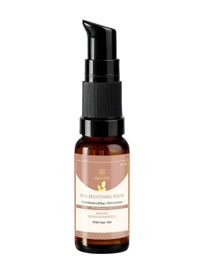 AreoVeda 0.2% Bakuchiol Natural Retinol Skin Brightening Serum With 24K Gold- Fades Dark Spots, Hyperpigmentation,Evens Skin Tone | Visible Results in 28 Days | Pregnancy & Nursing Safe (10ml) - Image 1