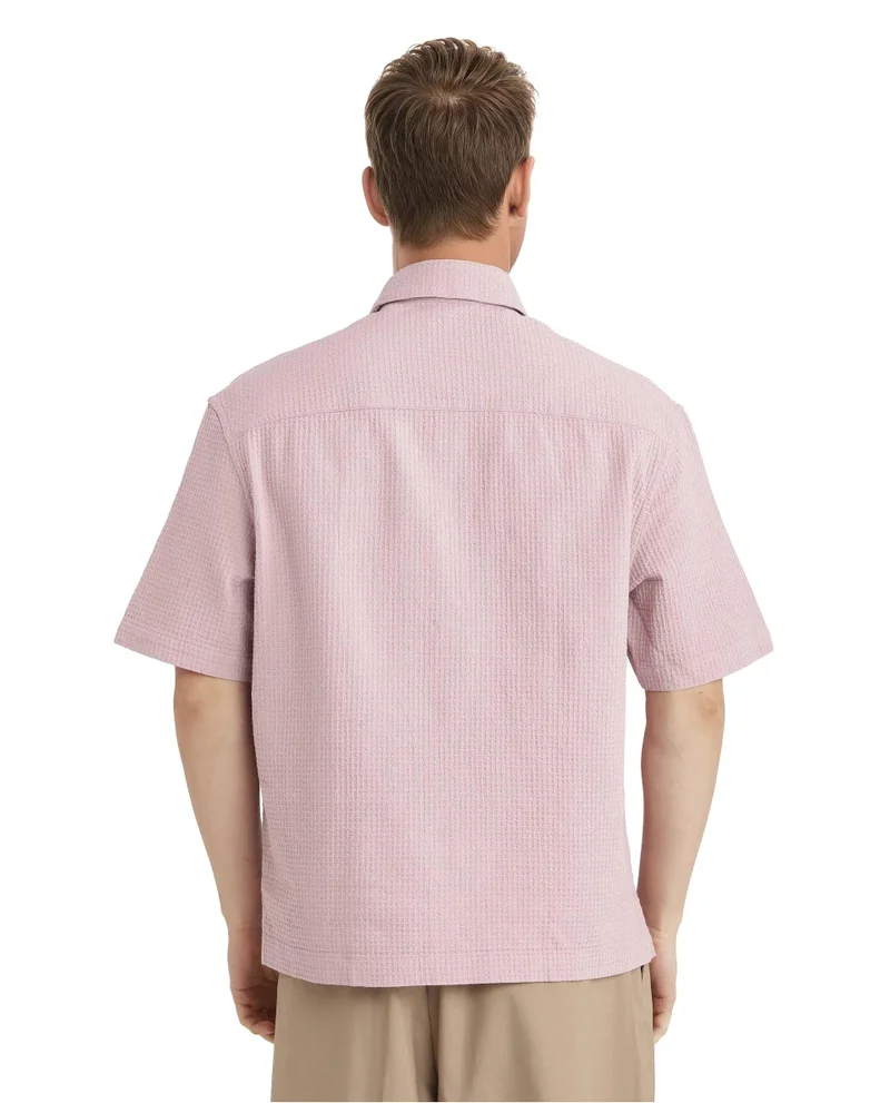 Rare Rabbit Men's Textured Boxy Fit Solid Shirt