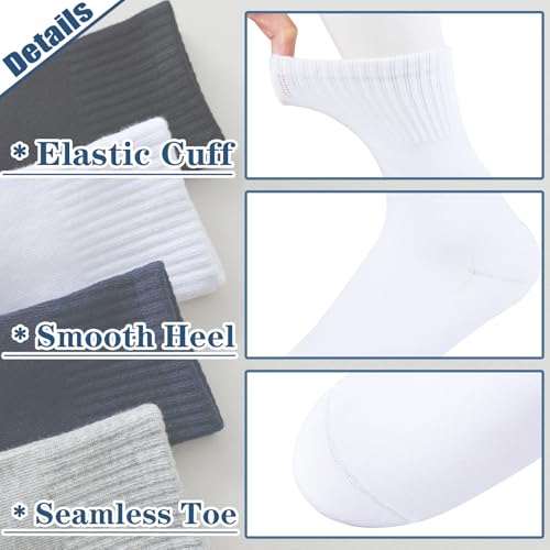 hakugoo Boys & Girls Seamless Cotton Crew Socks - Dress & Uniform Socks for Kids 5-7 Years, 6 Pairs (White, M) - Image 4