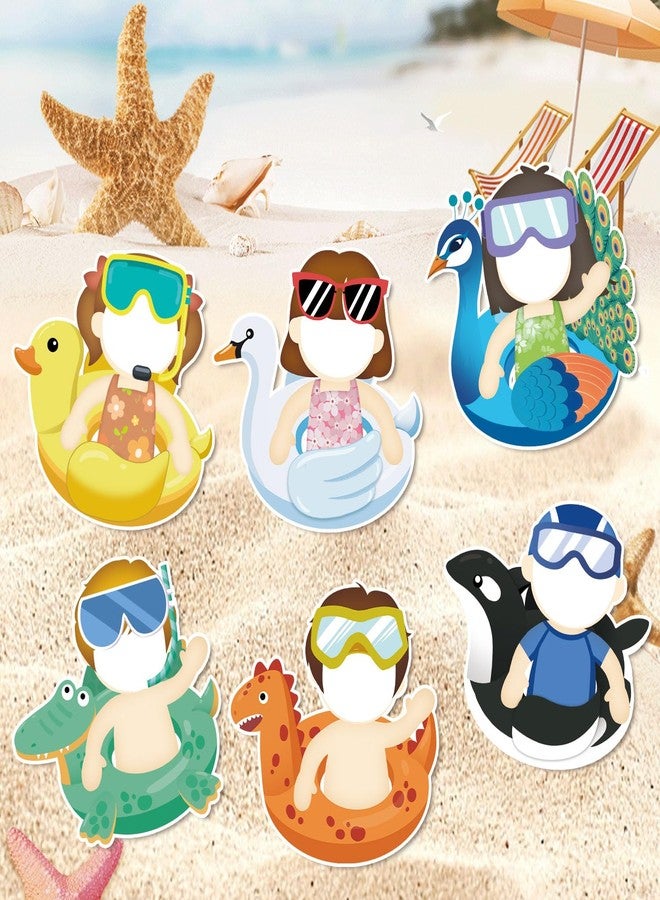 Zevulizen Summer Bulletin Board Decorations 60PCS Swim Ring Cutouts, Hawaiian Beach Classroom Decor, Pool Party Paper Cutouts for Preschool Kindergarten DIY Craft Wall Photo Booth Decorations - Image 4