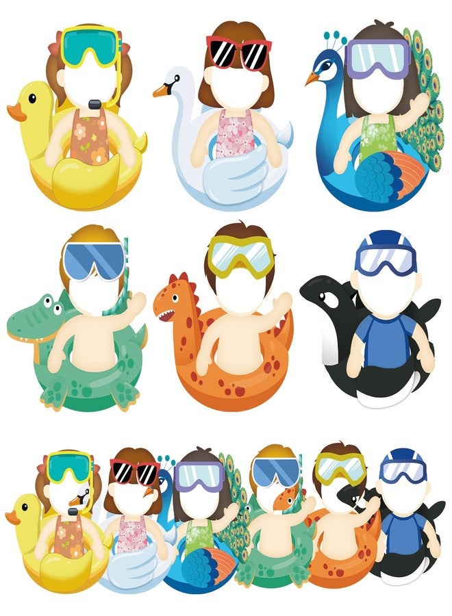 Zevulizen Summer Bulletin Board Decorations 60PCS Swim Ring Cutouts, Hawaiian Beach Classroom Decor, Pool Party Paper Cutouts for Preschool Kindergarten DIY Craft Wall Photo Booth Decorations - Image 1
