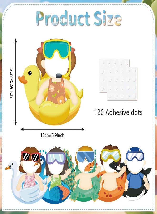 Zevulizen Summer Bulletin Board Decorations 60PCS Swim Ring Cutouts, Hawaiian Beach Classroom Decor, Pool Party Paper Cutouts for Preschool Kindergarten DIY Craft Wall Photo Booth Decorations - Image 2