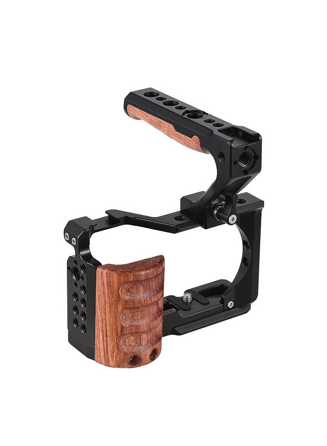ANDOER Camera Cage + Top Handle Kit Aluminum Alloy Video Cage with Cold Shoe Mount 1/4 Inch & 3/8 Inch Threads Replacement for Sony ZV-E10 Camera  - Image 1