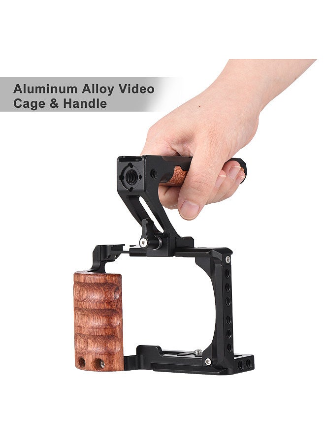 ANDOER Camera Cage + Top Handle Kit Aluminum Alloy Video Cage with Cold Shoe Mount 1/4 Inch & 3/8 Inch Threads Replacement for Sony ZV-E10 Camera  - Image 2