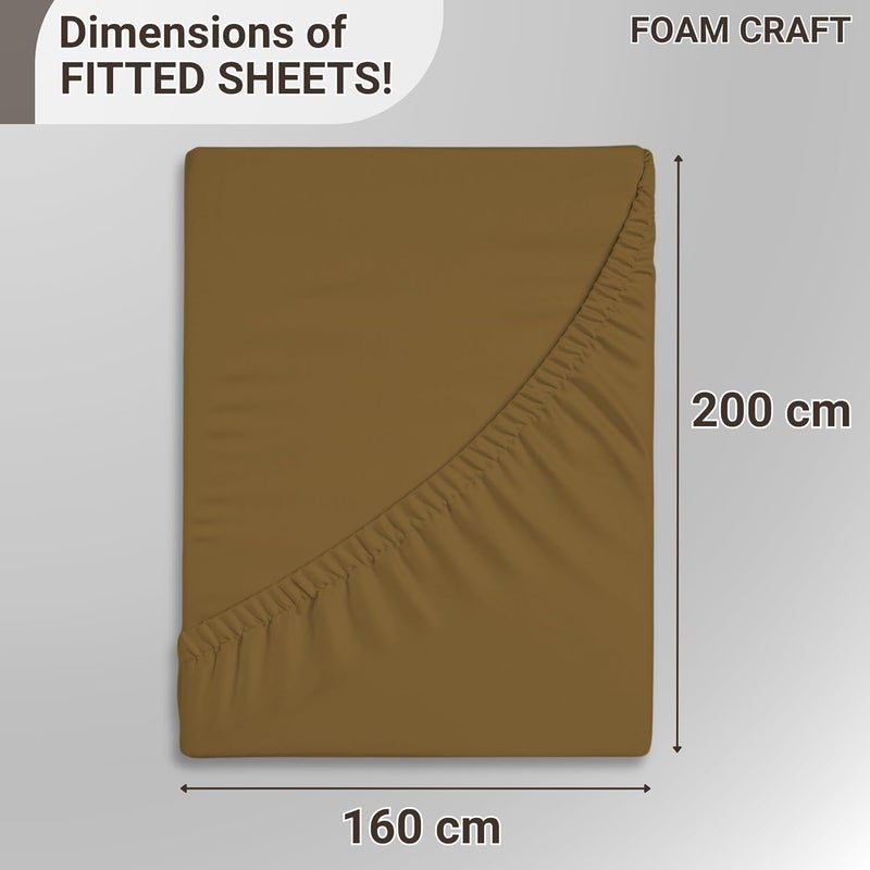 FOAM CRAFT 100% Cotton Fitted Bed Sheet - Mocha, 160 x 200cm - Image 2