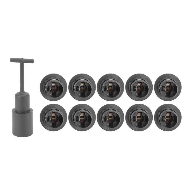 10PCS E14 Lamp Holder ABS with Sleeve High Temperature Resistant Light Socket Base for Home Black - Image 1