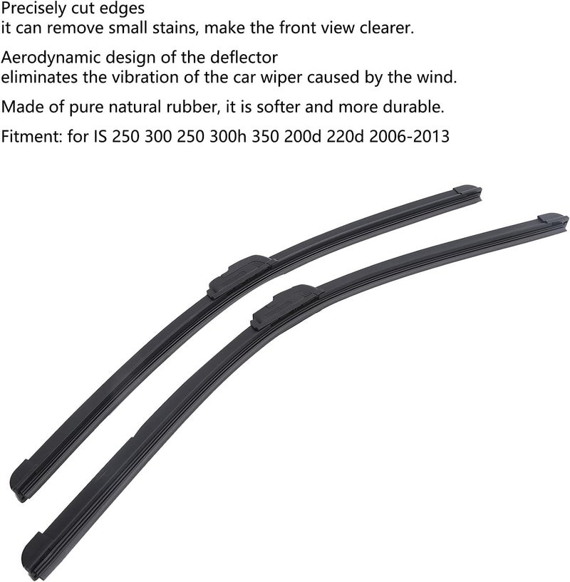 klarako Windshield Wipers, Front Windshield Wiper Blades Bracketless for IS 250 300 250 300h 350 200d 220d 2006klarako 2013 - Image 4