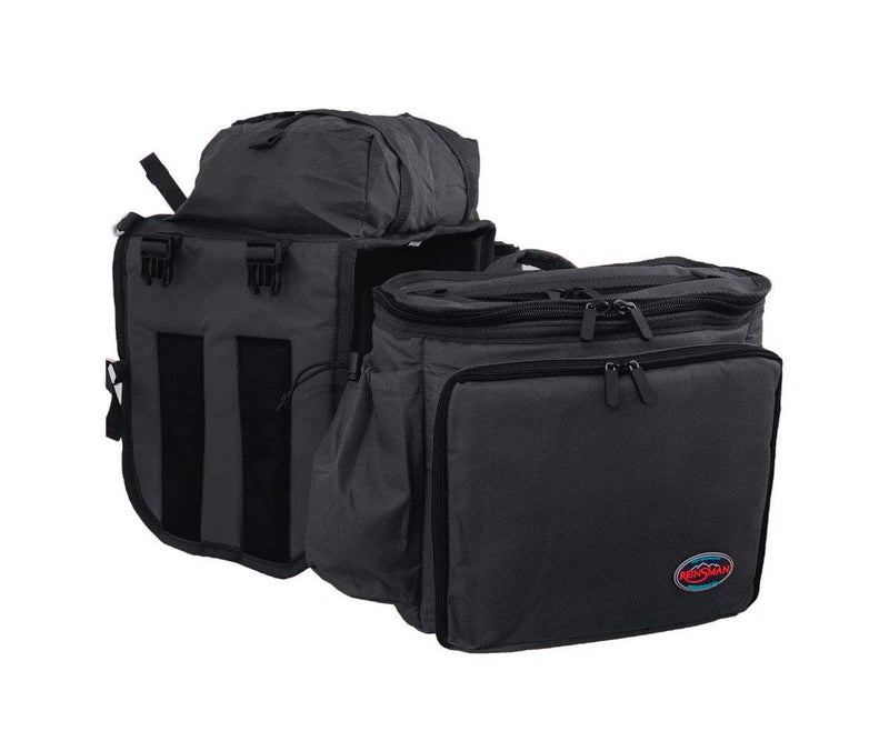Reinsman Deluxe Insulated Leakproof Cooler Saddle Bag with Additional Cantle Bag and Straps, Black - Image 2