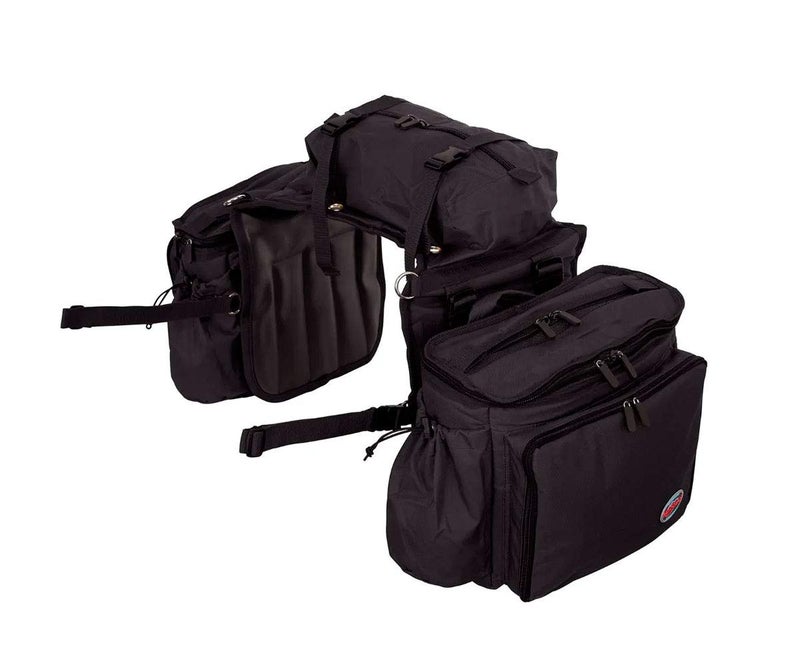 Reinsman Deluxe Insulated Leakproof Cooler Saddle Bag with Additional Cantle Bag and Straps, Black - Image 1