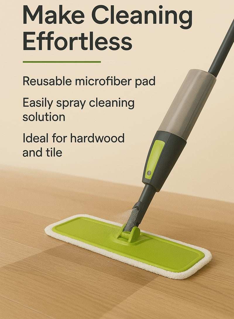 Royalford RoyalBright Water Spray Mop RF12262GR Carbon Fiber Dust Collector 400ml Tank Waxing Mop Quick-Drying 95cm Wide Spray Area Lightweight Add Disinfectant Water - Image 5