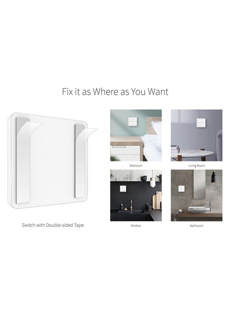1PCS Smart ZigBee Wireless Switch Sticker 4-way Panel Scene Button Controller Wall Light Switch Work With Smart Life APP - Image 3