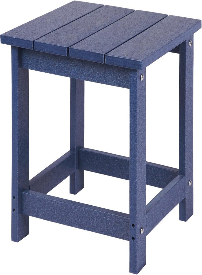 LZRS Adirondack Square Outdoor Side Table for Patio, Pool Composite Patio Table,HDPE End Tables for Backyard,Pool, Indoor Companion, Easy Maintenance & Weather Resistant(Dark Blue) - Image 1