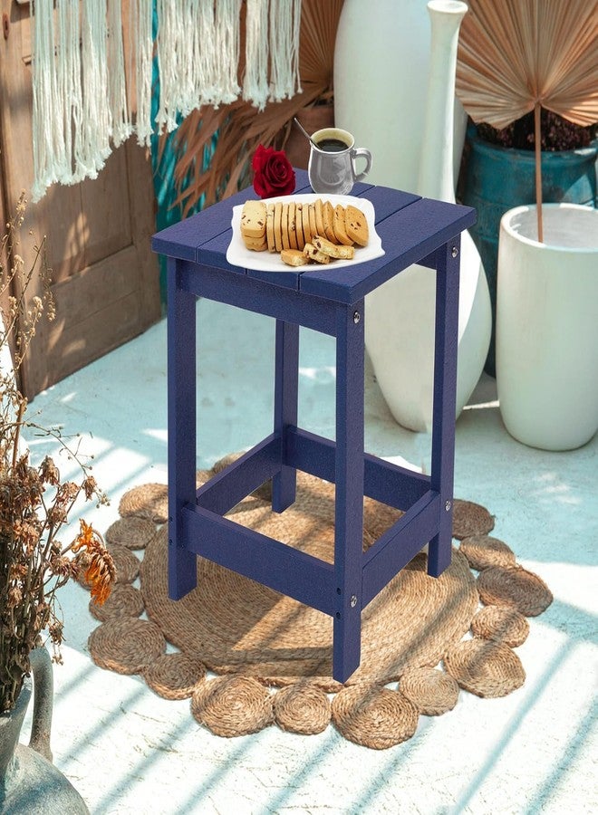 LZRS Adirondack Square Outdoor Side Table for Patio, Pool Composite Patio Table,HDPE End Tables for Backyard,Pool, Indoor Companion, Easy Maintenance & Weather Resistant(Dark Blue) - Image 5