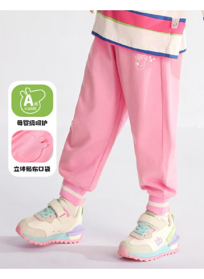 peppa Pig Spring Girls' Comfortable Jogger Pants Versatile Kids' Trousers Baby Pants - Image 1