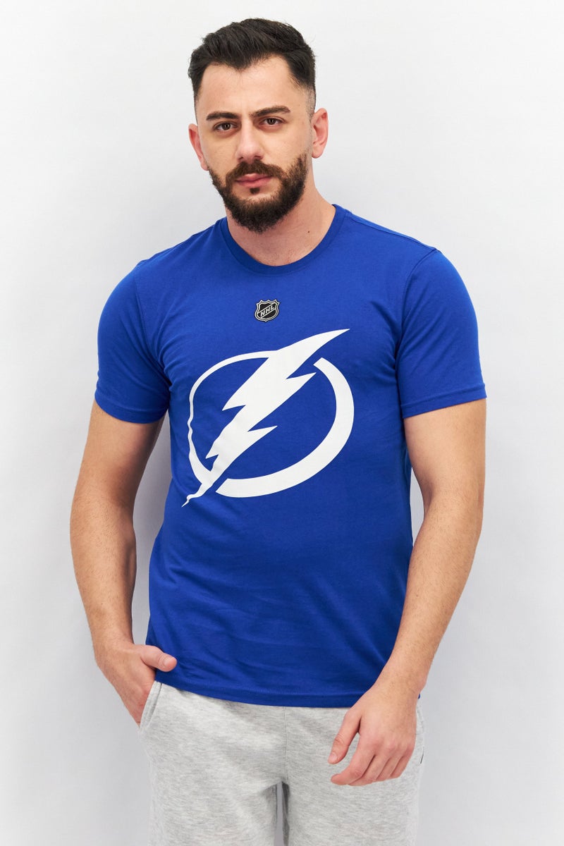 NFL Men Sportswear Fit Short Sleeves Tampa Bay Lightning Ice Hockey T-Shirt, Blue  - Image 1