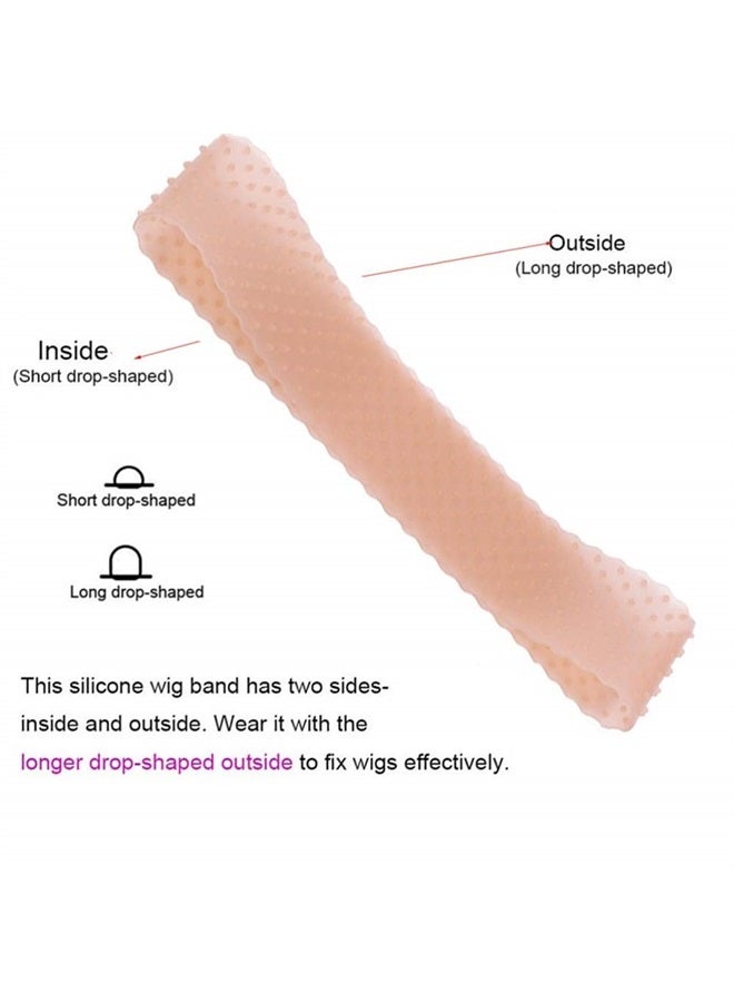 Yuriait 2 Pack Wig Grip Band Non Slip Transparent Silicone Wig Fix Silicone Wig Grip Natural Grip Headbands for Women Comfort Elastic Wig Grip Cap for Lace Wigs to Hold Wigs (light brown+dark brown) - Image 5