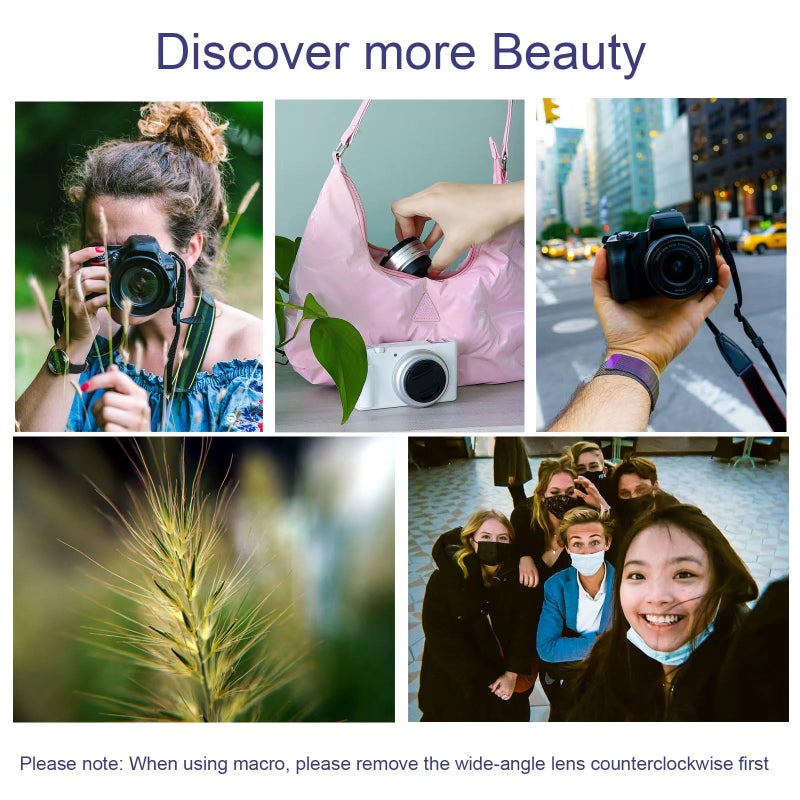 FotoZ عدسة تحويل واسعة الزاوية الصغيرة FotoZ 40.5mm 0.75x (مع ماكرو) ، لكاميرات Sony ZV-1F ZV-E10 ، ZV-E10 MarkII A6400 A6700 ، ملحقات متوافقة مع عدسة الكيت 16-50mm ، PZ 16-50mm OSS II (فضية) - Image 4