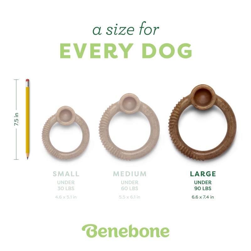 Benebone Ring Durable Dog Chew Toy for Aggressive Chewers, Real Bacon, Made in USA, Large - Image 4