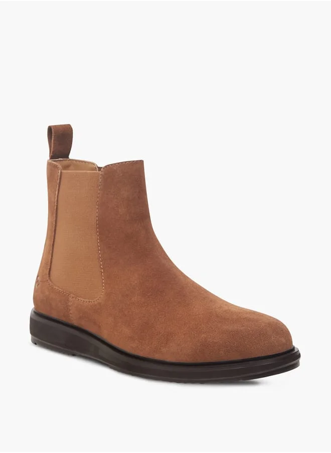 Lee Cooper Men's Solid Slip-On Chelsea Boots with Pull Tab