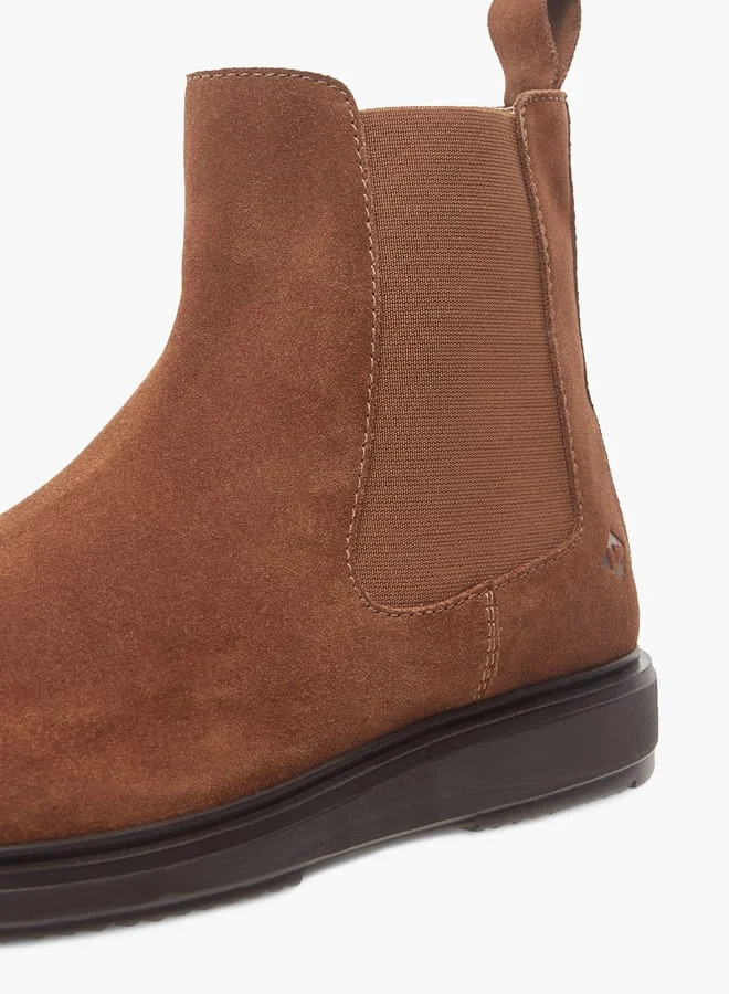 Lee Cooper Men's Solid Slip-On Chelsea Boots with Pull Tab