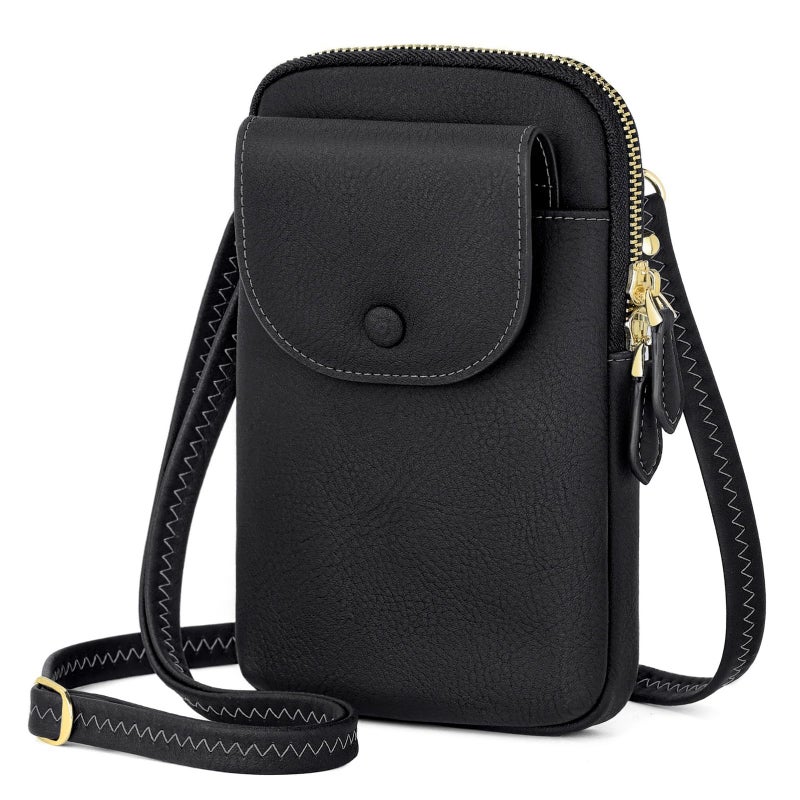 PEACOCKTION Peacocktion Small Crossbody Cell Phone Purse for Women, Lightweight Phone Bag with Crossbody Strap, Black  - Image 1