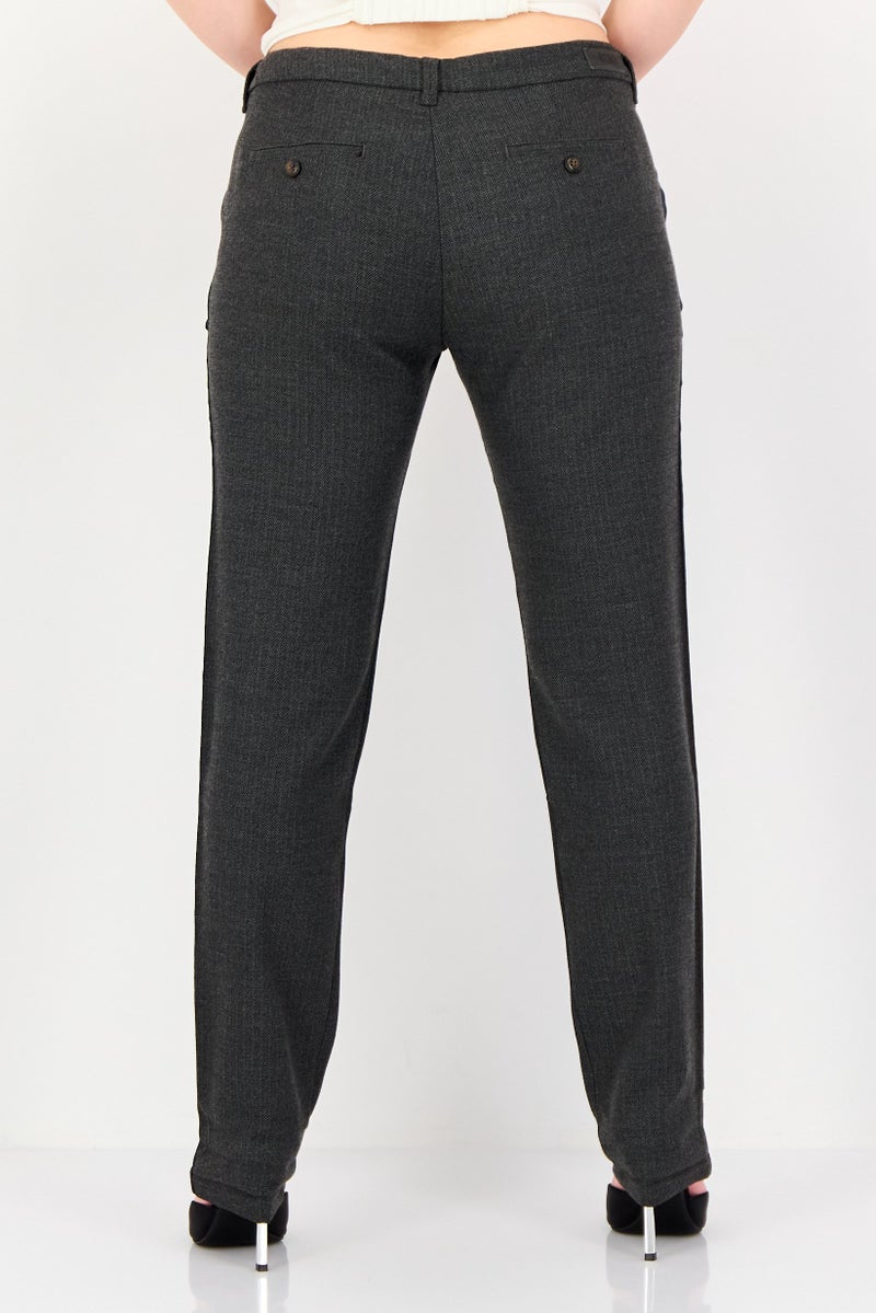 Reiko Women Chino Fit Chambray Print Straight Leg Pants, Multicolor - Image 3