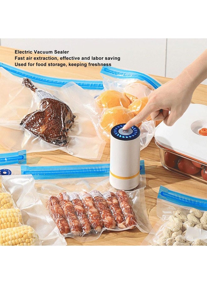 Hihonor Electric Vacuum Sealer, USB Rechargeable Portable Handheld Food Sealer, Used for Food Storage and Preservation, with 10 Sealing Bags, Vacuum Degree 50 to 60 kpa (White)  - Image 2