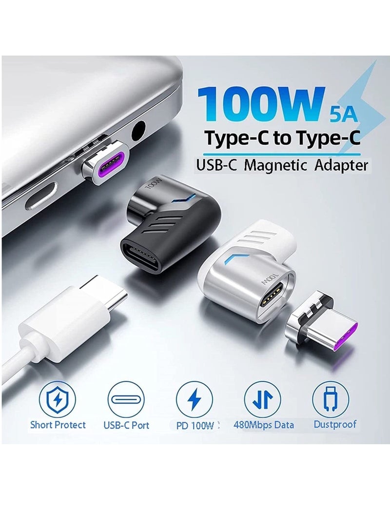 Y&D USB Type-C Magnetic Adapter Right Angle Connector Fastest Supports PD 120W Fast Charging and 480Mb/s Data Transfer Notebook Compatible with C Phones (3-Pack) - Image 2