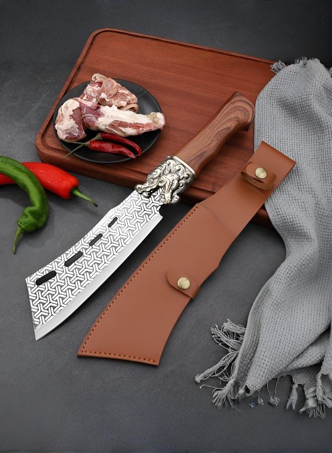 Heavy Duty Multipurpose Kitchen Chopper Meat Bone Cleaver Knife with Sheath - Image 2