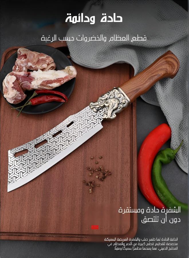 Heavy Duty Multipurpose Kitchen Chopper Meat Bone Cleaver Knife with Sheath - Image 3