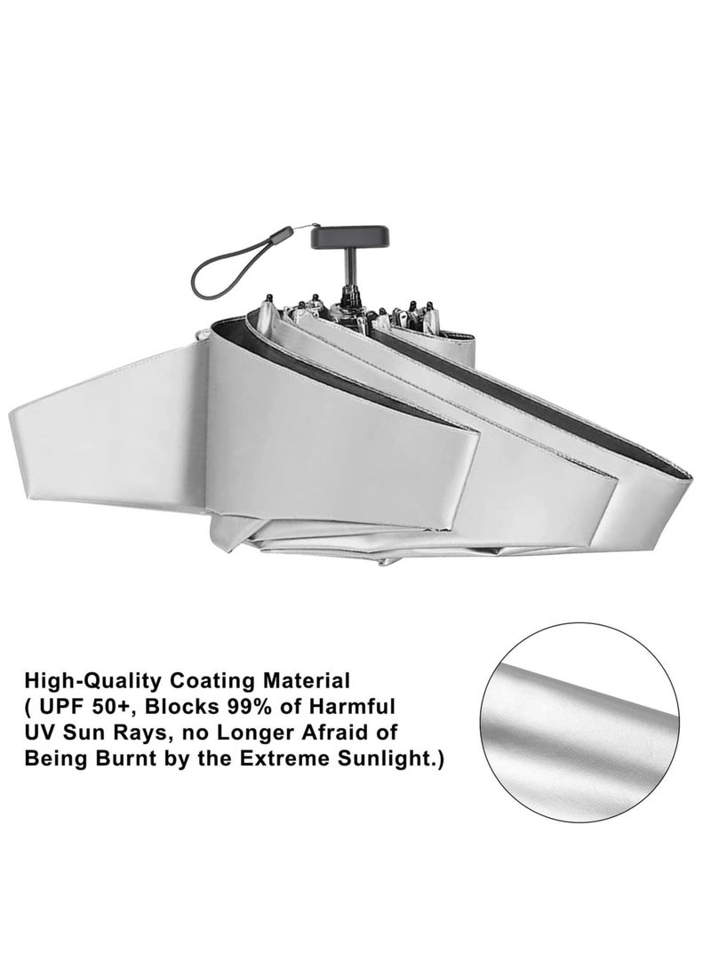مظلات قابلة للطي صغيرة ، مظلة صغيرة للسفر خفيفة الوزن للمحفظة UPF 50+ حماية من الأشعة فوق البنفسجية للشمس المطيرة 5 أضعاف مظلة للنساء والفتيات والأطفال ، ألوان متعددة - Image 4