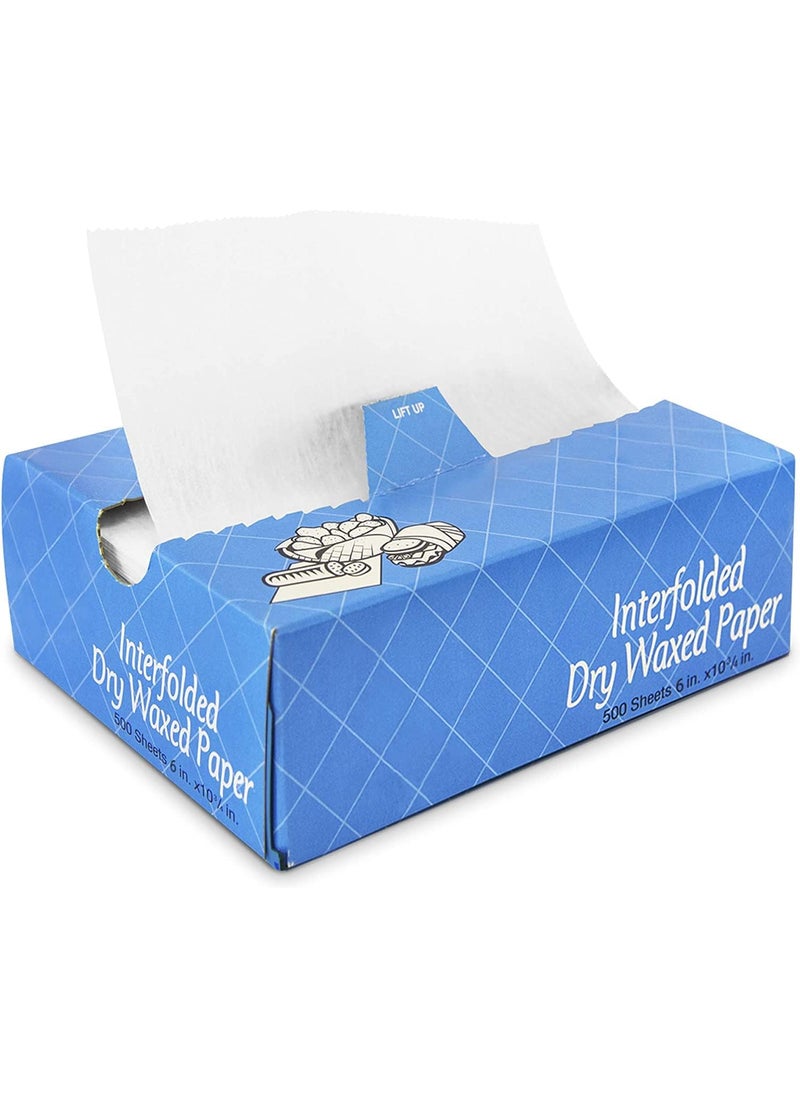 Decony 1000 Pcs Bakery Pick Up Tissues Deli Wax Paper Sheets for Food MADE IN USA  Pre Cut Interfolded Wrap Dry Wax Paper Sheets with Dispenser Box Grease Resistant Wax Deli Paper Sheets 6 x 1075 Inch 